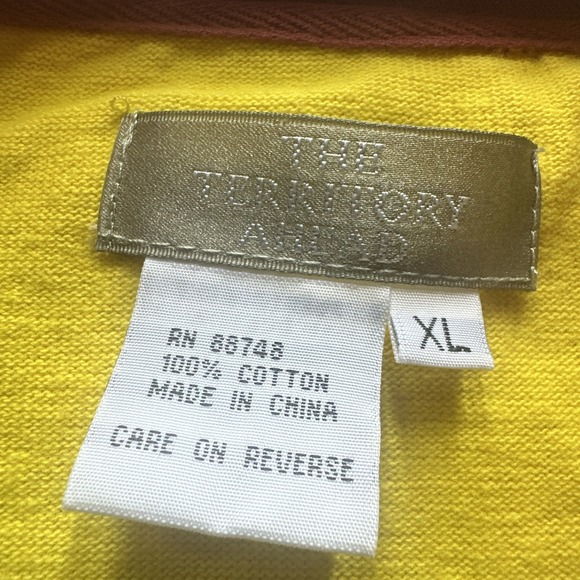 The Territory Ahead Retro 1/4 Zip Cotton Pullover Colorblock Sweatshirt Men's XL - Picture 3 of 8